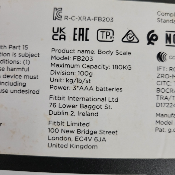 Fitbit Aria Air Smart Body Scale White Model FB203 Bluetooth Digital Weight BMI - Picture 5 of 5